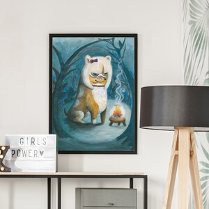 Dog in the woods Art Print
