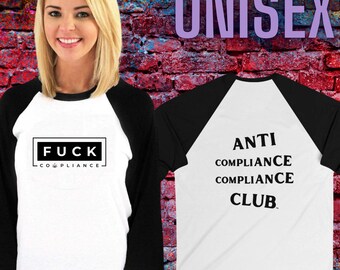 Fuck Cannabis Compliance Unisex 3/4 Sleeve Baseball Tee