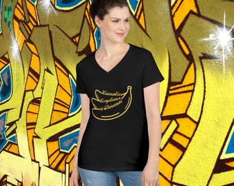 Cannabis Compliance is Bananas Women's Jersey Short Sleeve V-Neck Tee