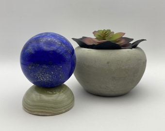 Lapis Lazuli Crystal Sphere - Deep Blue Healing Stone Ball with Pyrite Inclusions – Decorative Crystal Orb for Meditation & Home Decor