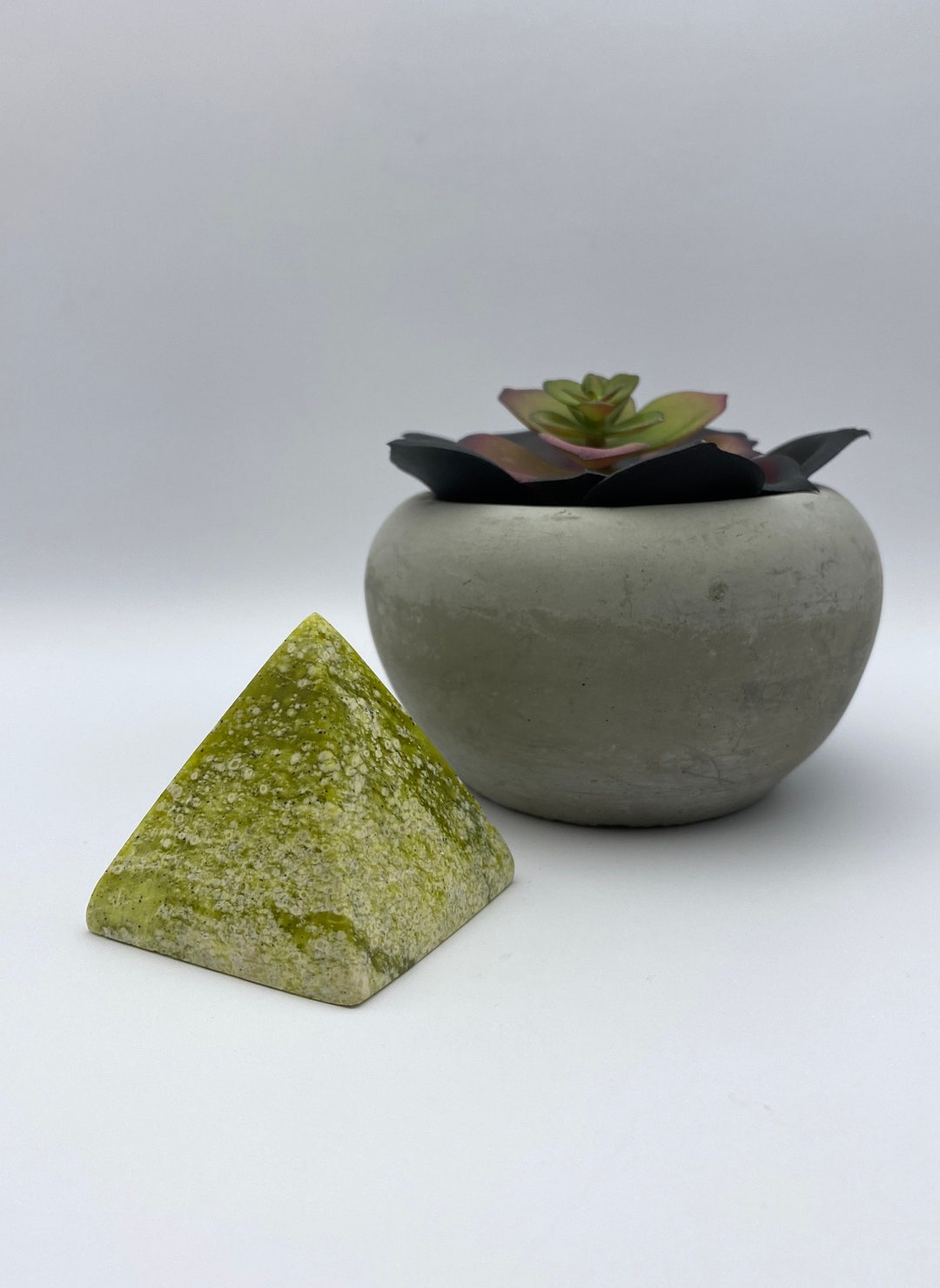 Serpentine Parrot Green Pyramid Healing Crystal Pakistan - Etsy