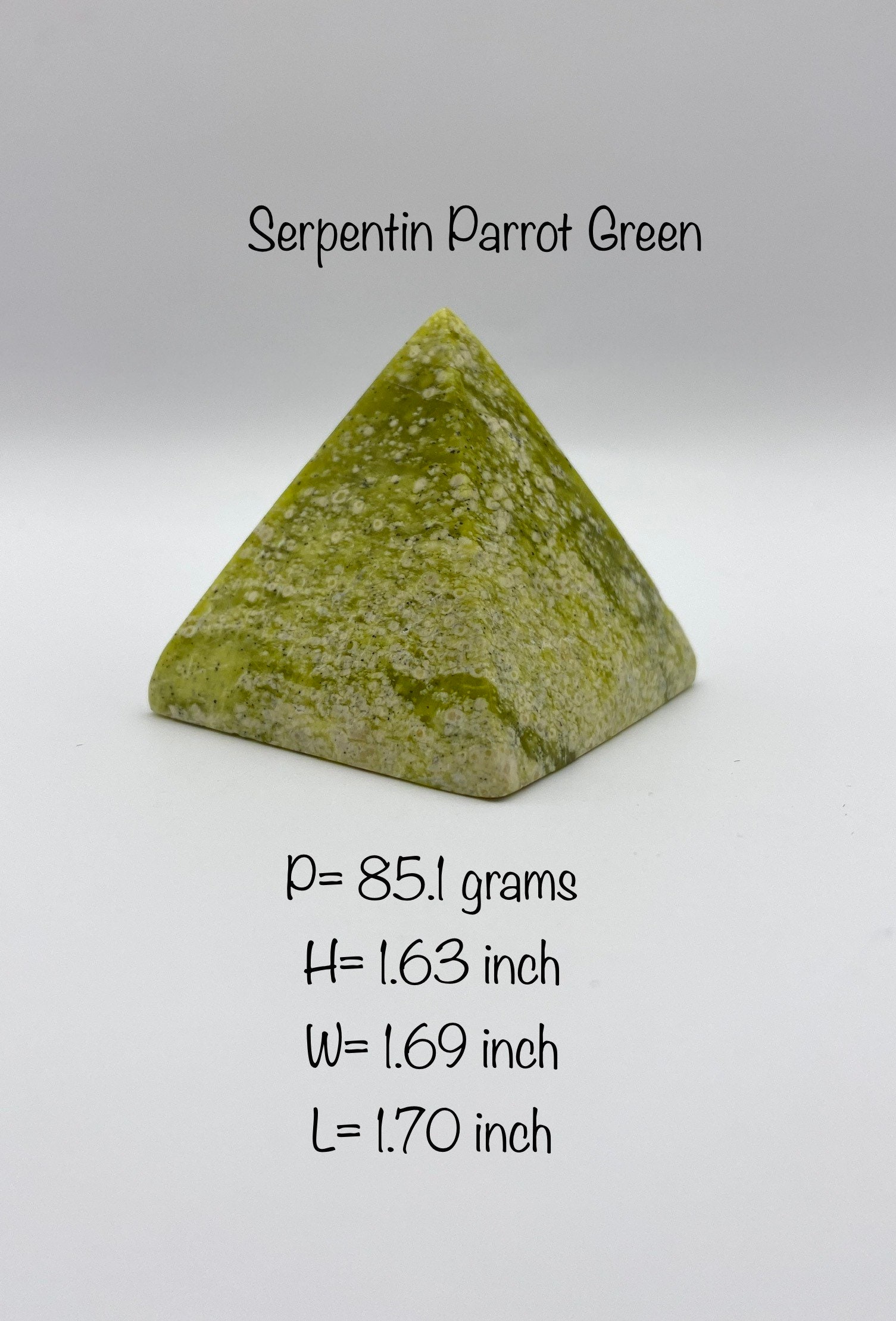 Serpentine Parrot Green Pyramid Healing Crystal Pakistan - Etsy