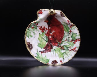 Adorno de cardenal de concha de vieira