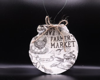 Adorno de concha de vieira del mercado de agricultores