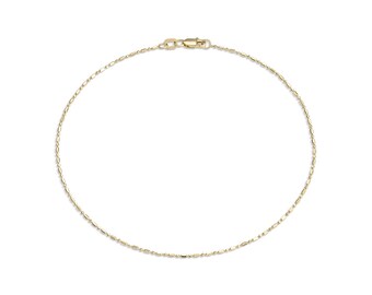 14k Solid Gold Flüstern Perlen Kette Fußband