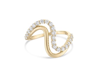 925 Sterlingsilber 14k Vermeil Anlaufsicher Hypoallergen Der Marea Double Wave Ring