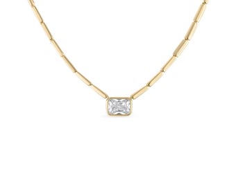 925 Sterlingsilber 14k Vermeil Anlaufsicher Hypoallergen Die Cove Solitaire Halskette