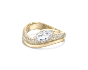 925 Sterling Silber 14k Vermeil Anlaufsicher Hypoallergen Der Bondi-Wave-Ring