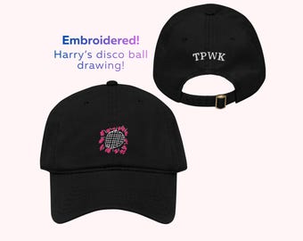 Embroidered! Harry's Drawing Baseball Hat | Harry Styles | Royal Court | TPWK | Kiss All the Time. Disco, Occasionally