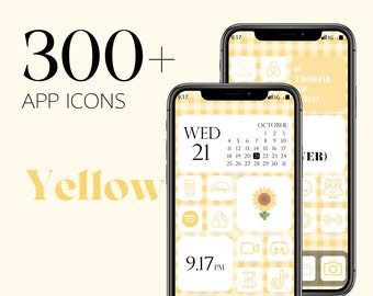 300+ WHITE-YELLOW App Icons | Digital Handmade App Icons | Yellow Colored Ios 14 Icons | Ios 15 | Icon Pack