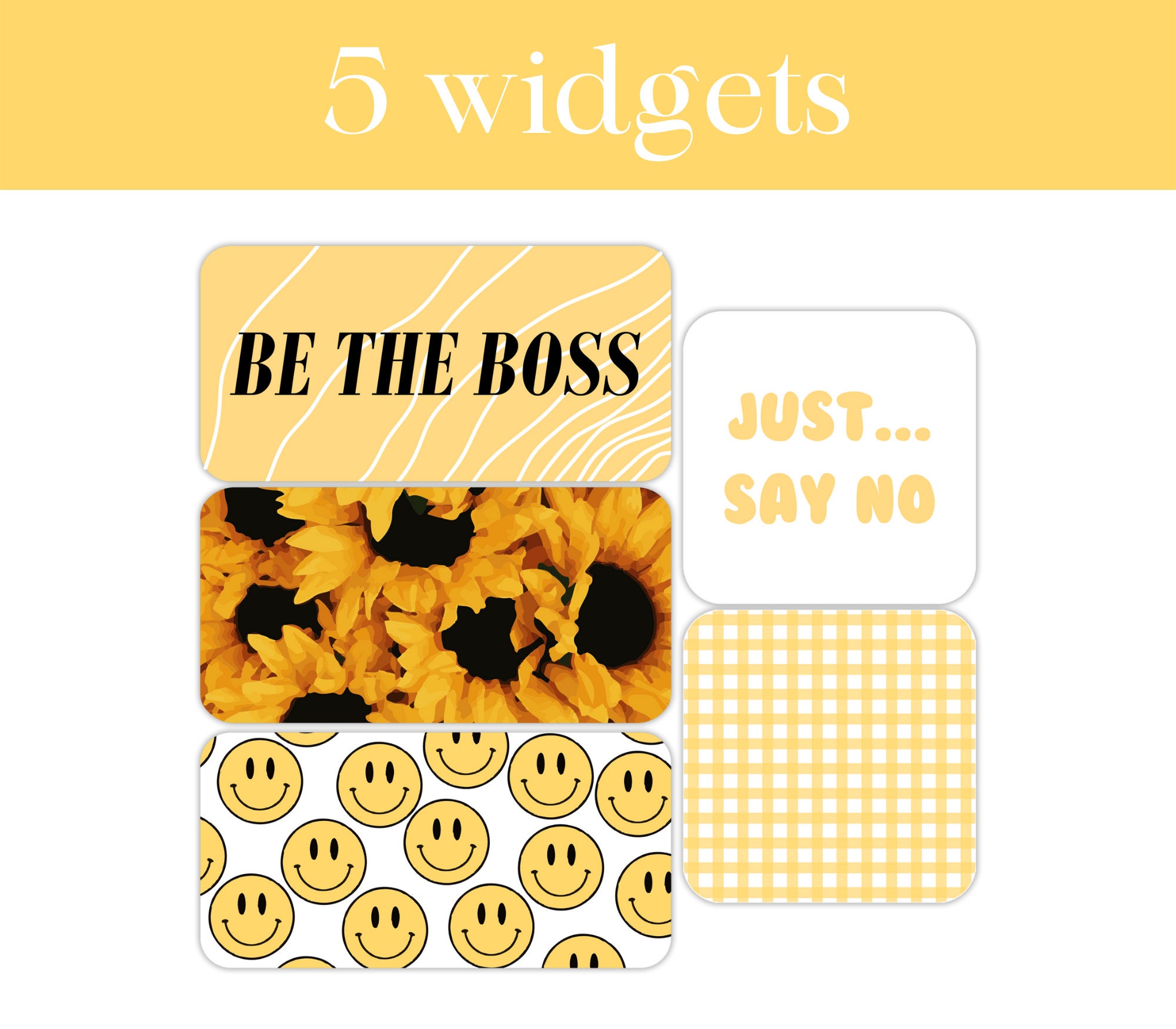 YELLOW-WHITE App Icon Pack Digital Selfmade App Icons Ios 14 Yellow