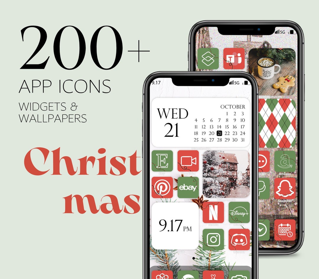 CHRISTMASWHITE App Icon Pack Ios 14 Christmas Themed Icons Etsy