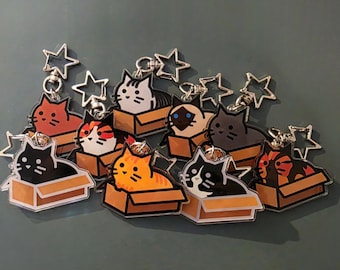 Cheeky Tail Cat Keyring (Double Sided)