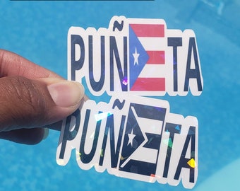 Pegatina de vinilo palabra de Puerto Rico Puñ@/%