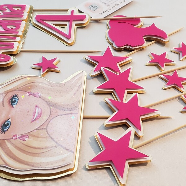 Personalized Barbie Cupcake Topper - Etsy