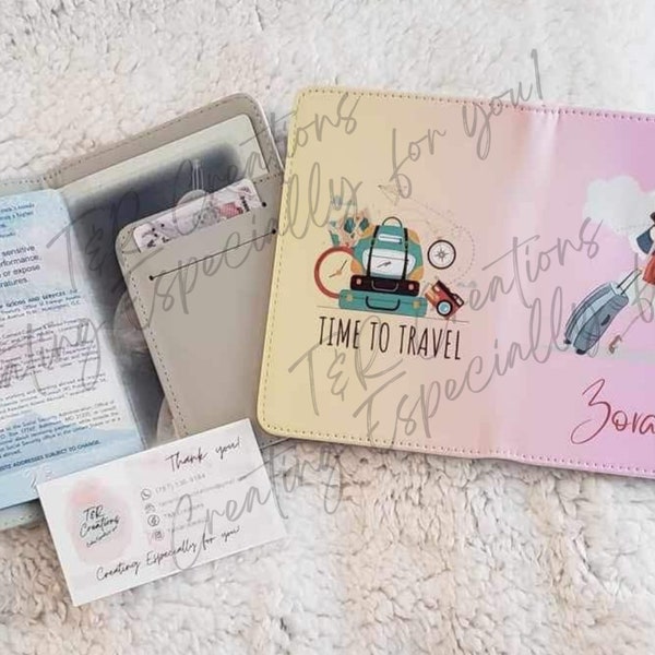 Titular de pasaporte personalizado Tiempo para viajar
