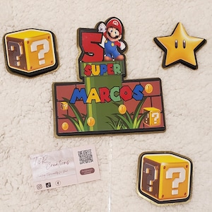 Personalized Cake Topper- Mario Bros Super Mario