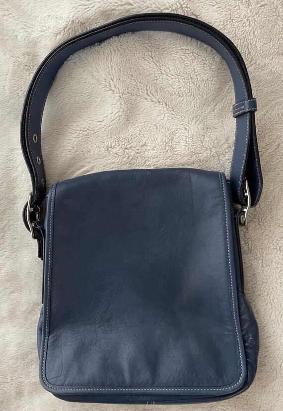 AUTHENTIC Coach SaddleBag Blue Leather