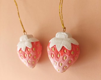 Aardbeienklei ornament - boho kerstboomversiering