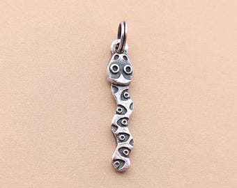 Sterling Silver Snake Pendant - Quirky Medieval Charm