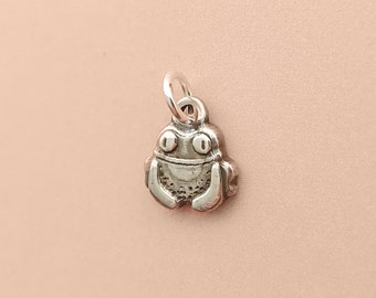 Handmade Silver Frog Necklace  - Sterling Silver Toad Charm