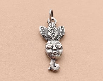 Sterling Silver Mandragora Pendant: Silver Medieval Charm