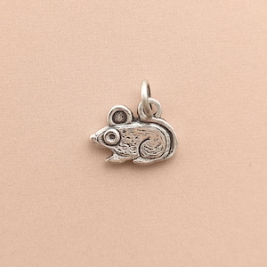Sterling Silver Mouse Pendant - 925 Silver Rat Charm