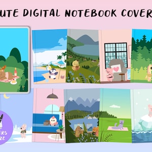 10 Cute Digital Notebook Covers - PDF, Goodnotes, Printable - Etsy