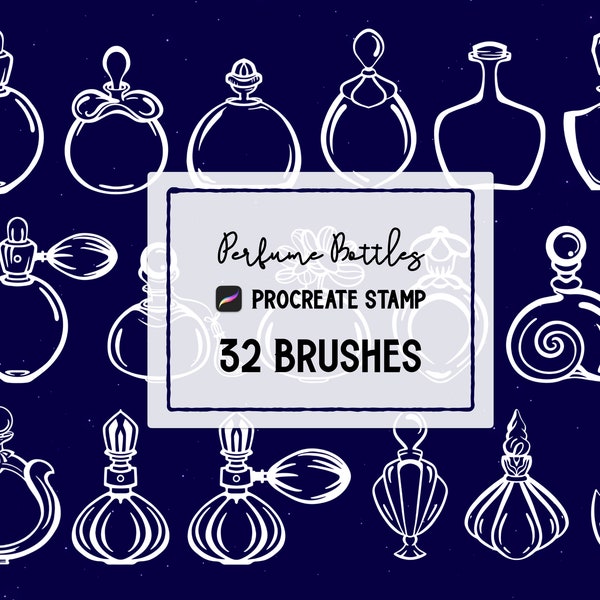 Perfume Bottles Procreate Stamp brush Set