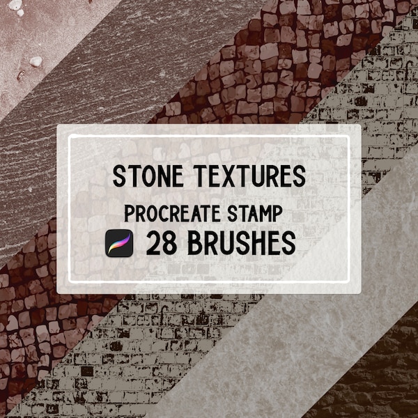 Stone Texture Procreate brush Set - rock, brick, marble pattern