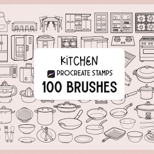100 Kitchen Procreate Stempel Pinsel Set