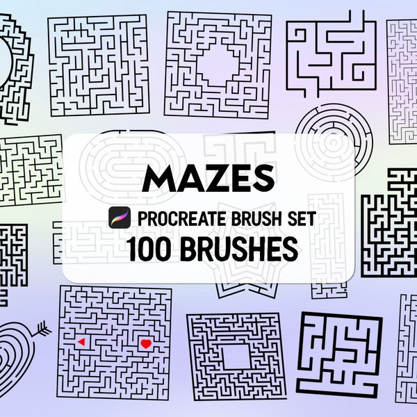 Maze Procreate Stamp brush Set