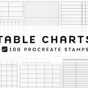 Time table charts Procreate stamps