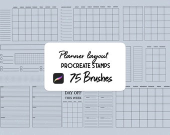 Digital Planner layout builder Stamp brush Set