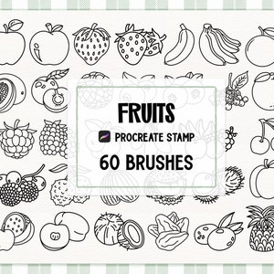 Fruit doodles Procreate Stamp brush Set