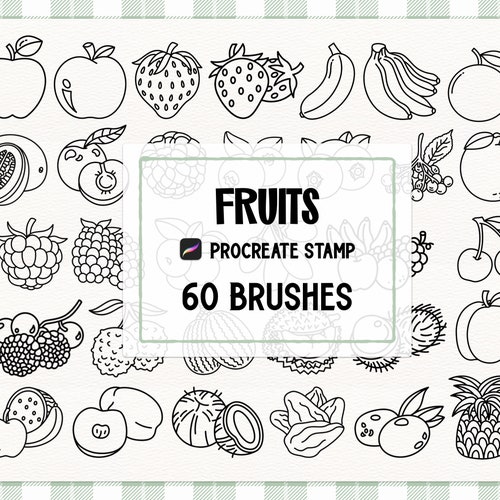 100 Kitchen Procreate Stamp Brush Set Etsy