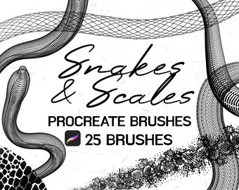 Conjunto de pinceles Procreate con estampado de escamas de serpiente