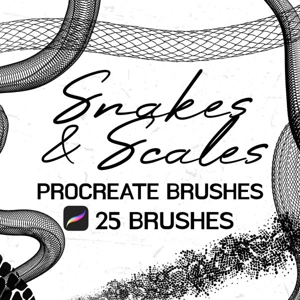 Snake Scale Print Pattern Procreate brush Set