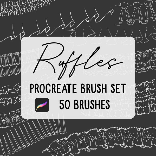 Ruffle Lines Procreate brushes Set