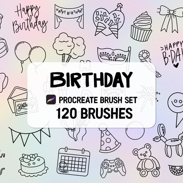 Birthday Procreate Stamp brush Set