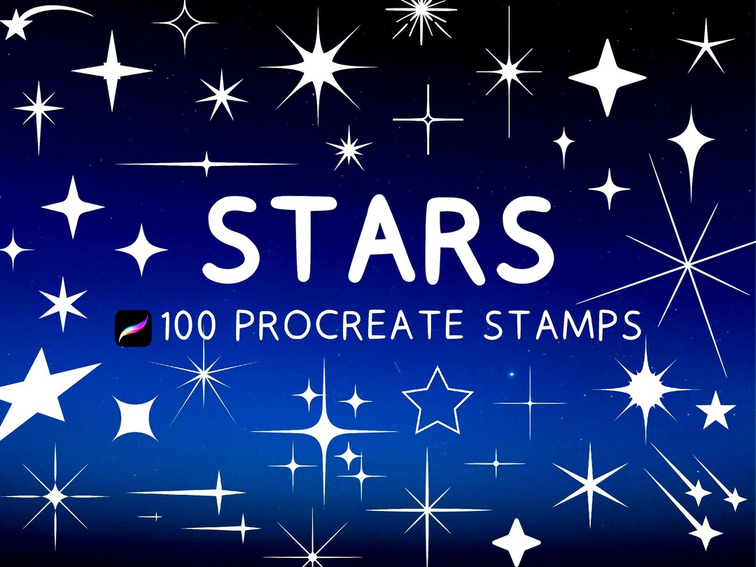 Stars & Sparkles Procreate Stamp Brush Set 2 - Etsy