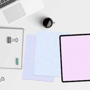 Colored Graph Digital Notes Template - Printable, A4, US Letter ...