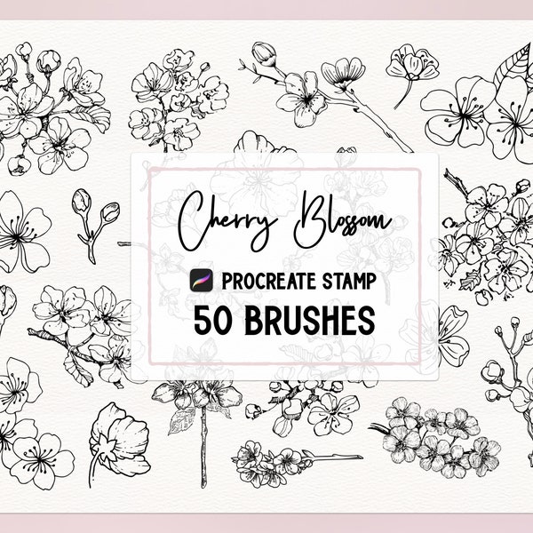 Cherry Blossom Procreate Stamp brush Set