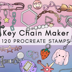 Keychain Maker DIY Procreate Stamp brush Set