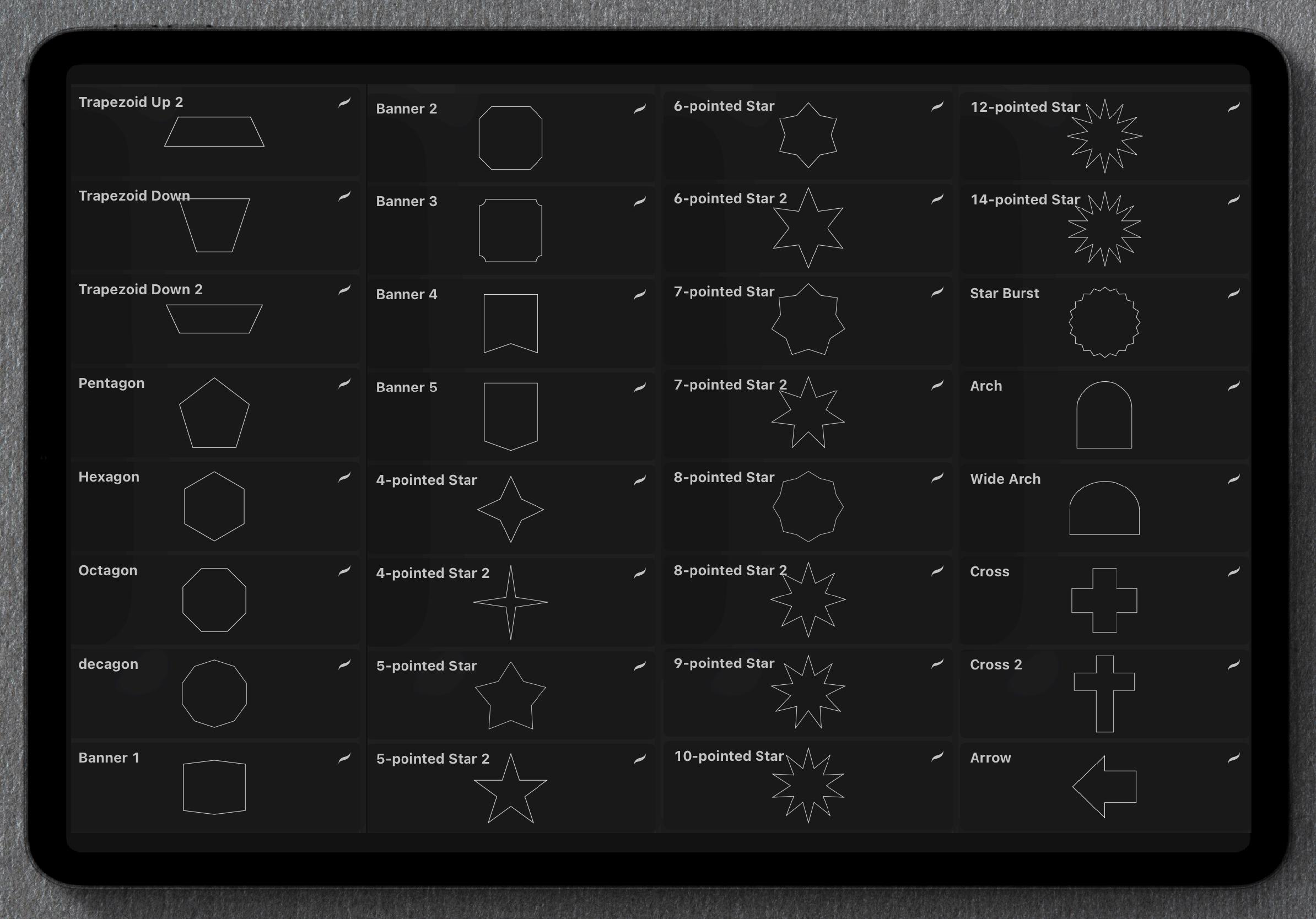 100 Basic Shape Procreate Stamp Brush Set - Etsy