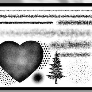 Grain & Shade Texture Procreate Brush Set - Etsy