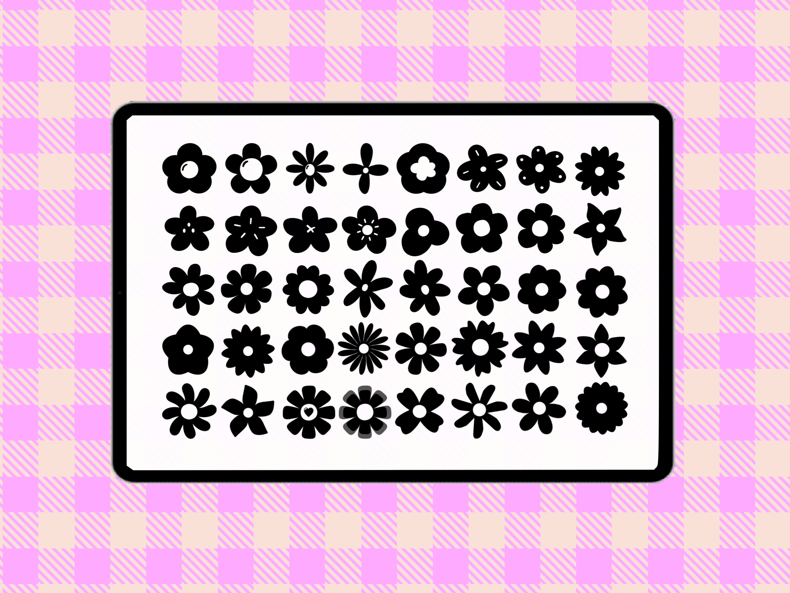 Flower Doodles Procreate Stamp Brush Set - Etsy