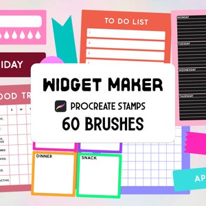 Digital Planners widget Maker Procreate Stamp brush Set 3