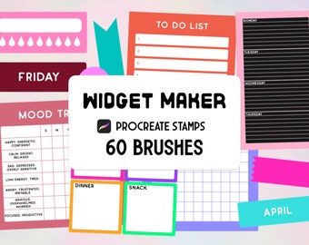 Digital Planners Widget Maker Procreate Stamp Brush Set 3