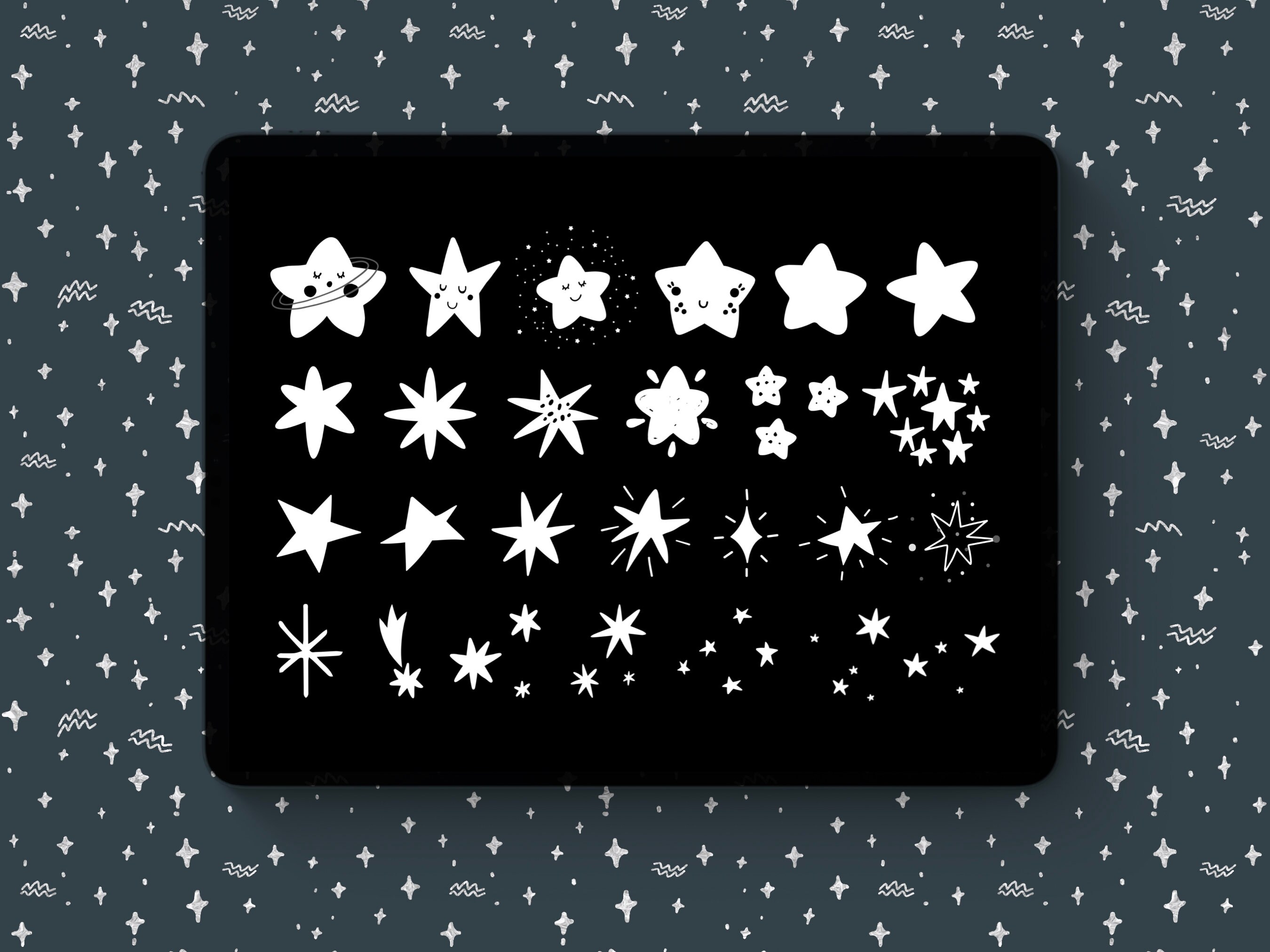 Celestial Doodle Procreate Stamp Brush Set - Etsy Canada